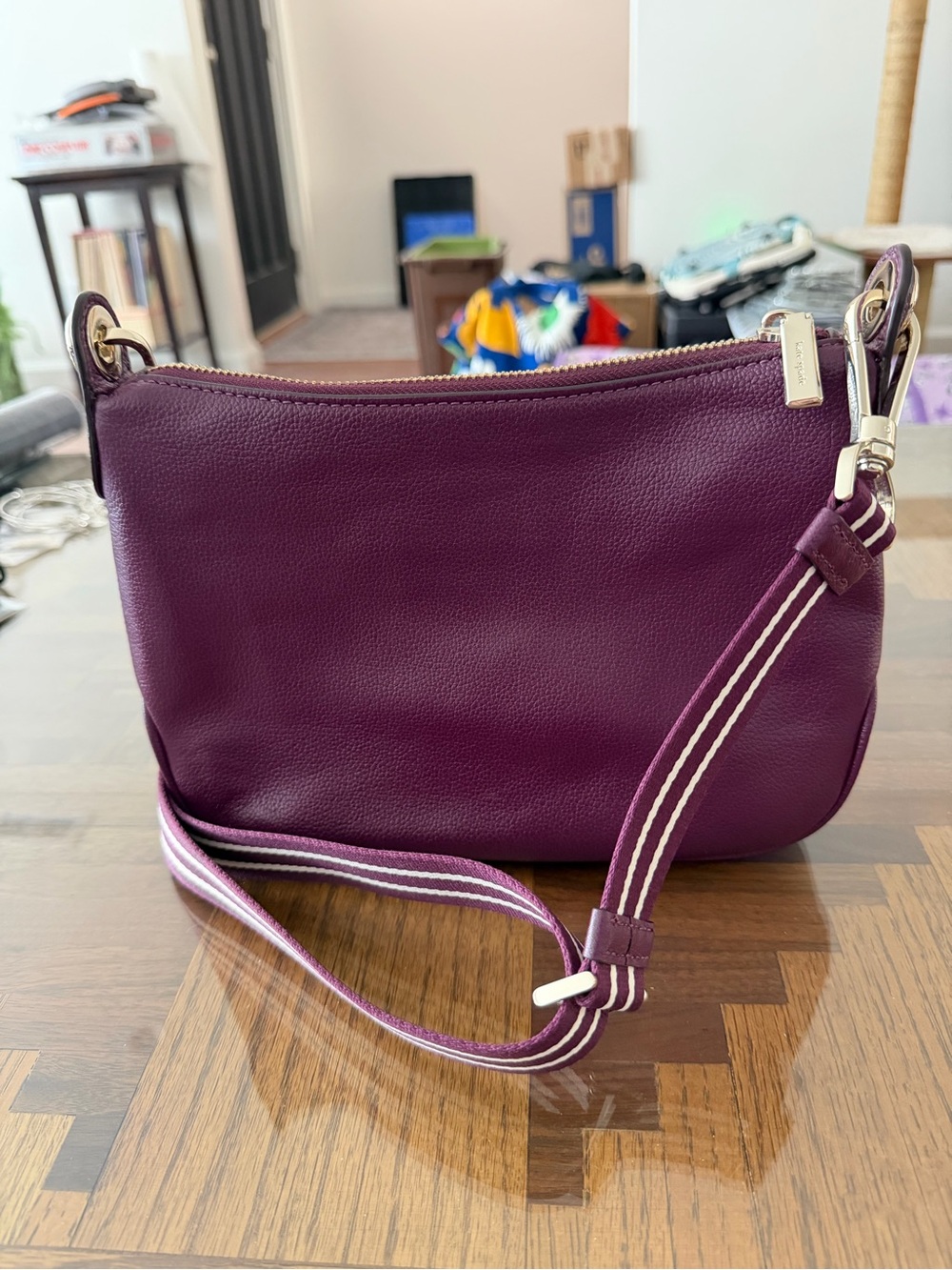kate spade Plum Leather Crossbody with Gold Hardware - Picture 2 of 6